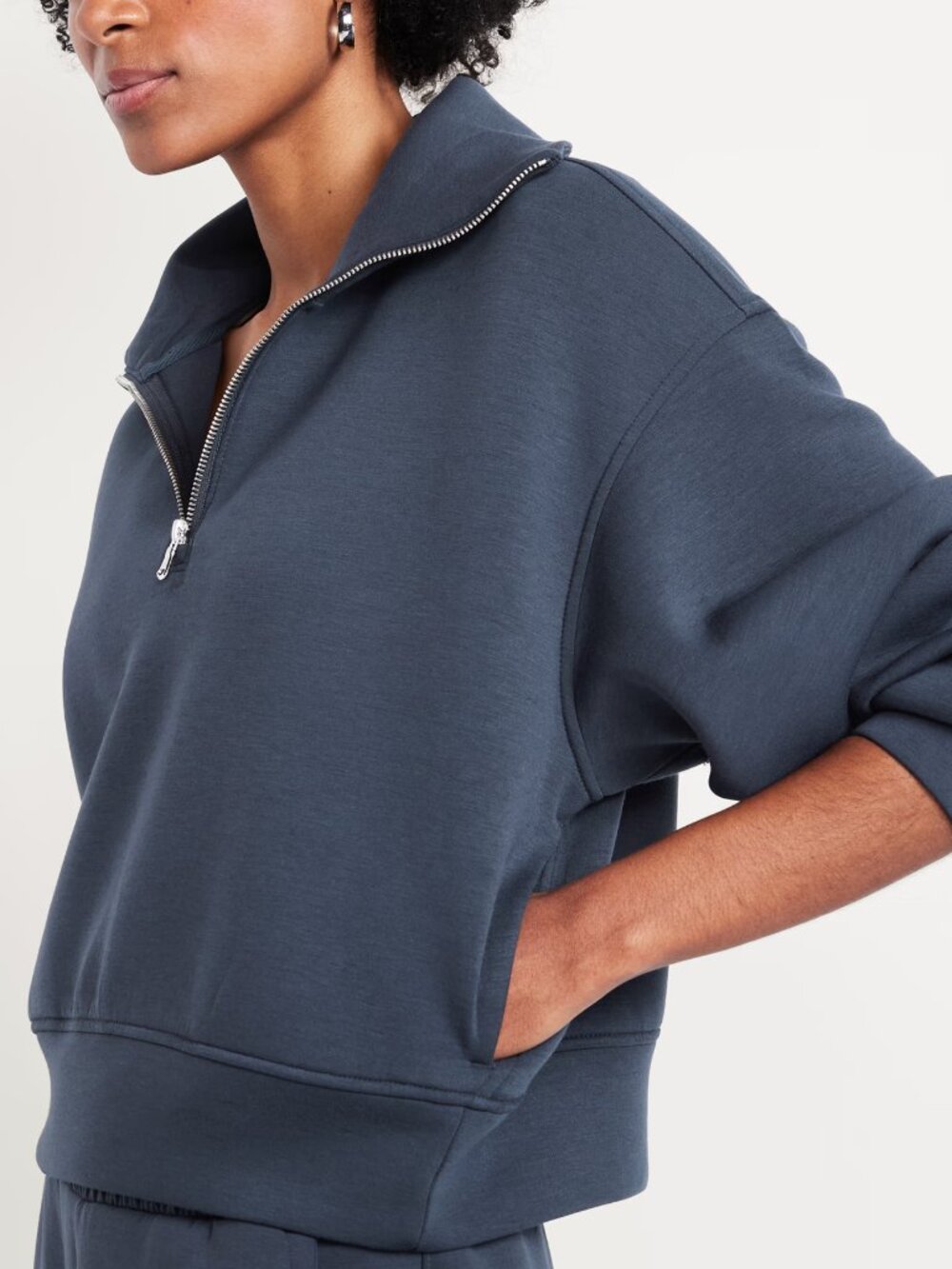Old Navy Half-Zip Sweater in Dusk Navy Large NEW
